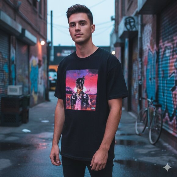 Juice Wrld Other - 999 Juice Wrld World Rap Hip-Hop Legends Never Die Black 100% Cotton T-Shirt EUC